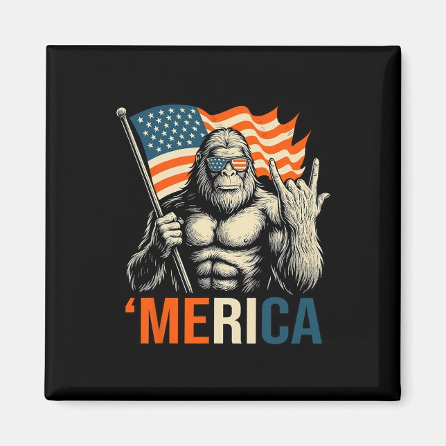 Aimant Drapeau de gorille ‘merica Lunettes de soleil drôl (Devant)