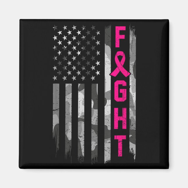 Aimant Drapeau de guerrier de sensibilisation au cancer d (Devant)