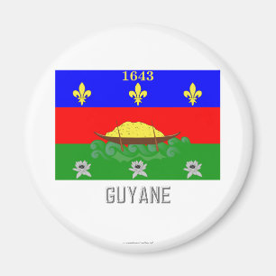 Aimant Drapeau de Guyane avec nom