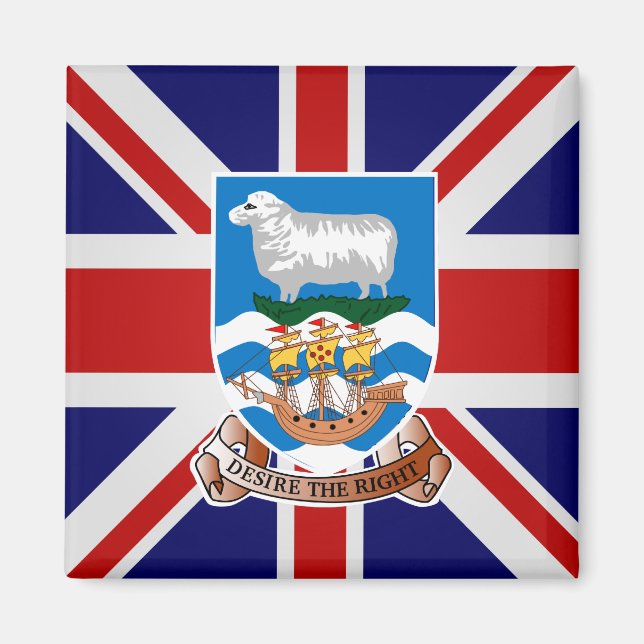 Aimant Drapeau de haute qualité des îles Falkland (Devant)