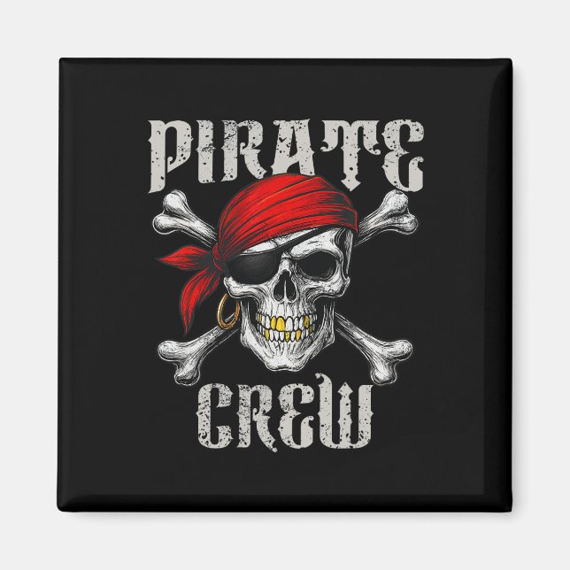 Aimant Drapeau De Jolly roger De L'Équipage Pirate Et Tra (Devant)