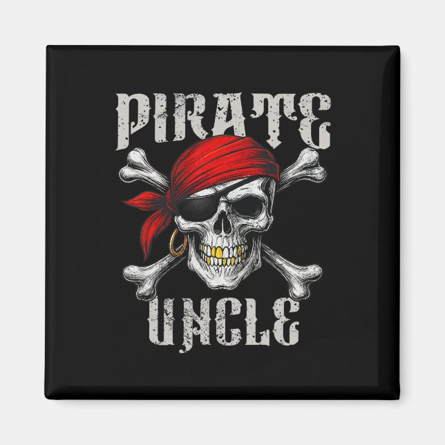 Aimant Drapeau De Jolly roger De L'Oncle Pirate Et Traver (Devant)