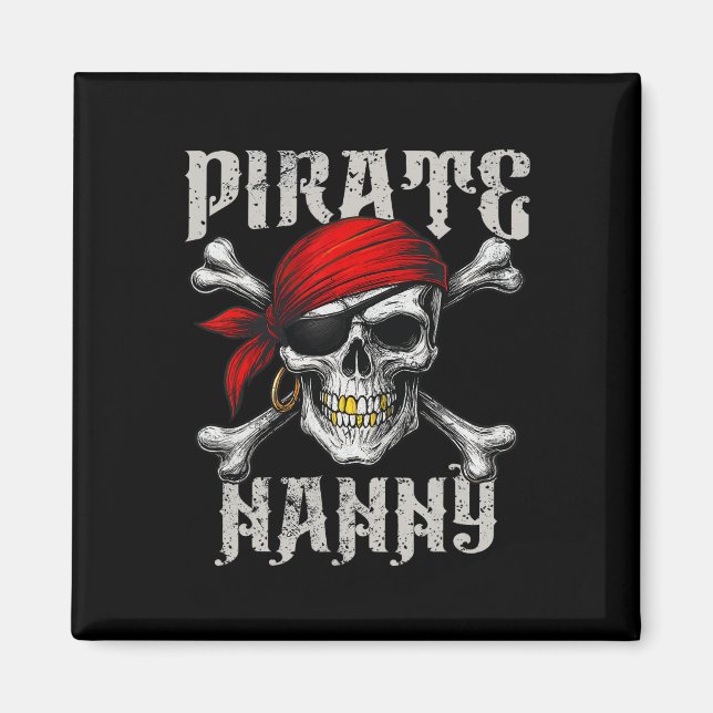 Aimant Drapeau De Jolly roger De Nounou Pirate Et Travers (Devant)