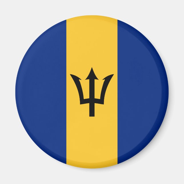 Aimant Drapeau de la Barbade (Bajan) (Devant)