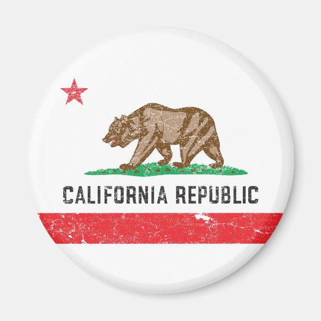 Aimant Drapeau de la Californie vintage (Devant)