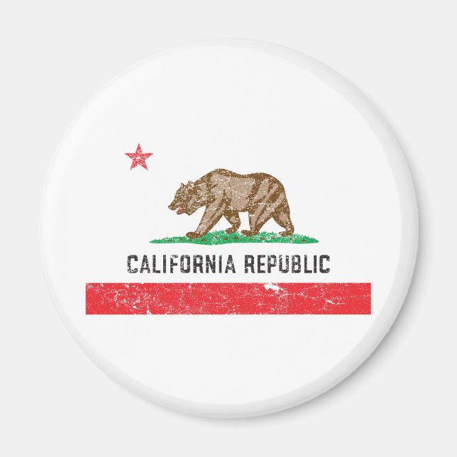 Aimant Drapeau de la Californie vintage (Devant)