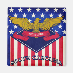 Aimant Drapeau de la Caroline du Sud États-Unis