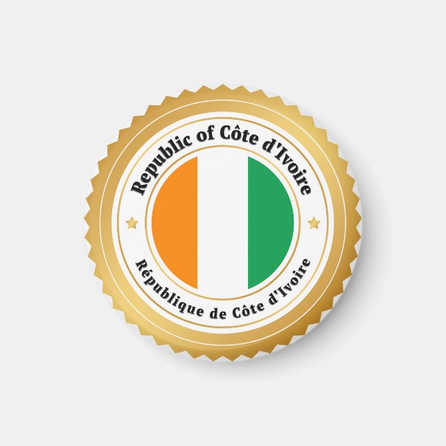 Aimant Drapeau de la Côte d'Ivoire (Devant)