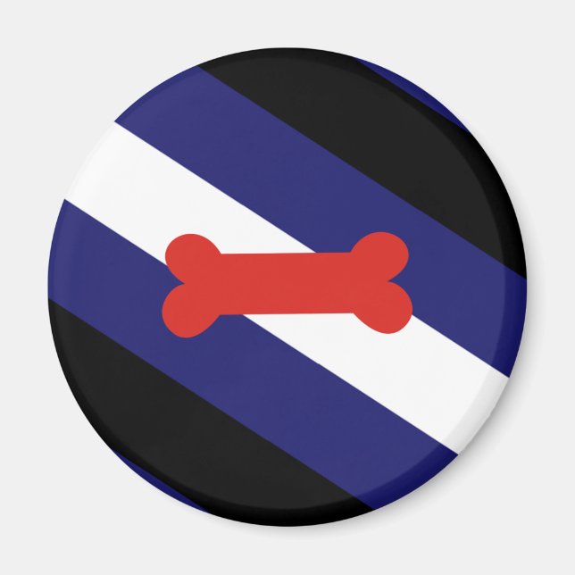 Aimant Drapeau de la fierté de jeu de chiot (Devant)