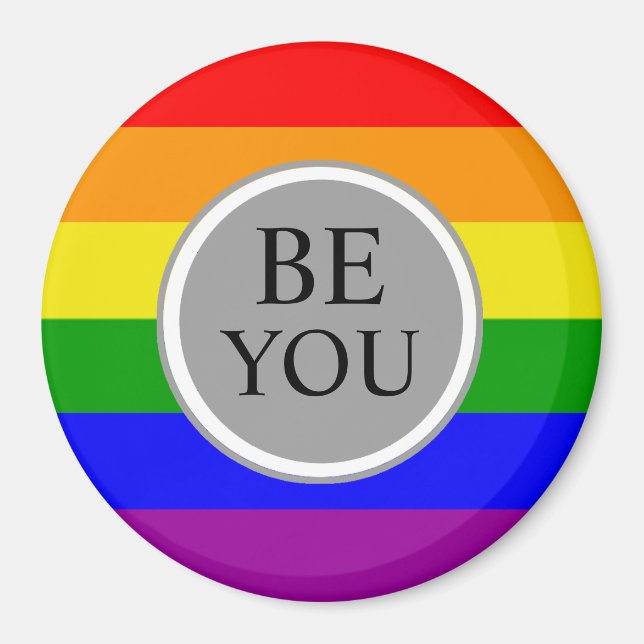 Aimant Drapeau de la fierté gay Soyez vous (Devant)