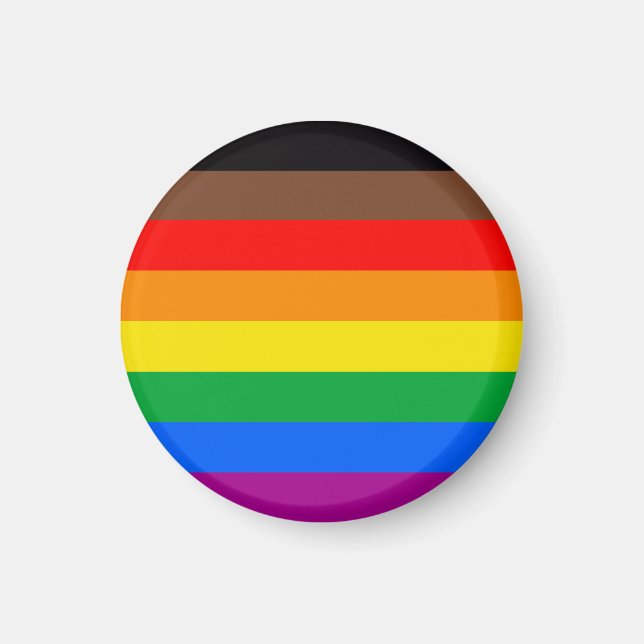 Aimant Drapeau de la fierté LGBTQ (8 bandes) (Devant)