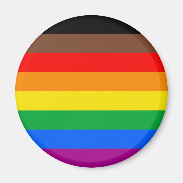 Aimant Drapeau de la fierté LGBTQ (8 bandes) (Devant)