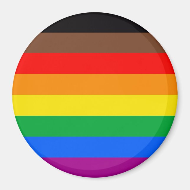 Aimant Drapeau de la fierté LGBTQ (8 bandes) (Devant)