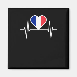 Aimant Drapeau de la France Battement de coeur