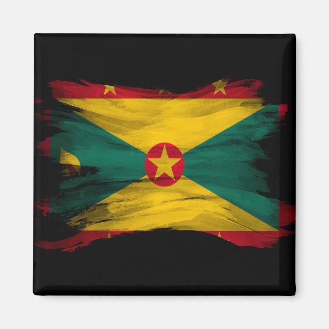 Aimant Drapeau de la Grenade brac, drapeau national (Devant)