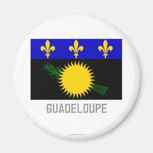 Aimant Drapeau de la Guadeloupe avec le nom