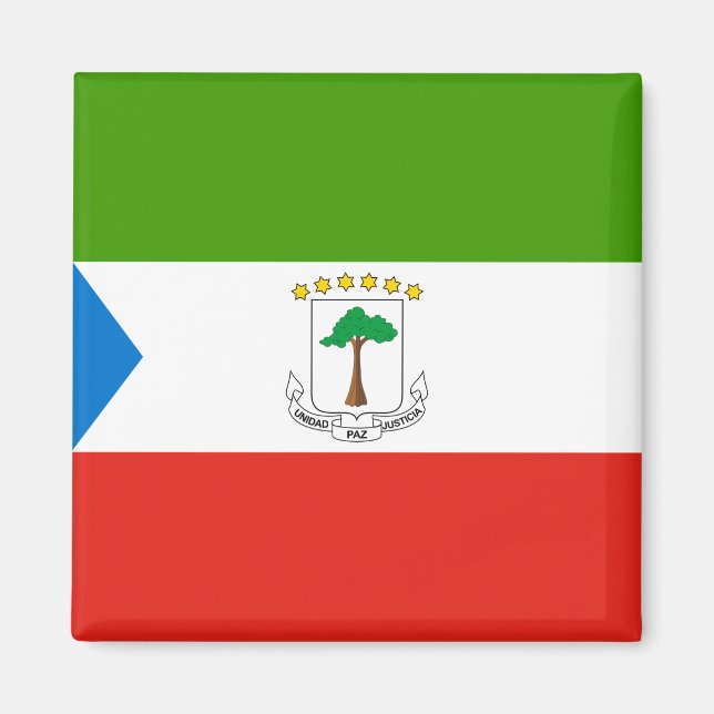 Aimant Drapeau de la Guinée équatoriale (Afrique) (Devant)