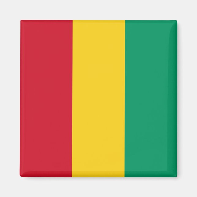 Aimant Drapeau de la Guinée (pays africain) (Devant)
