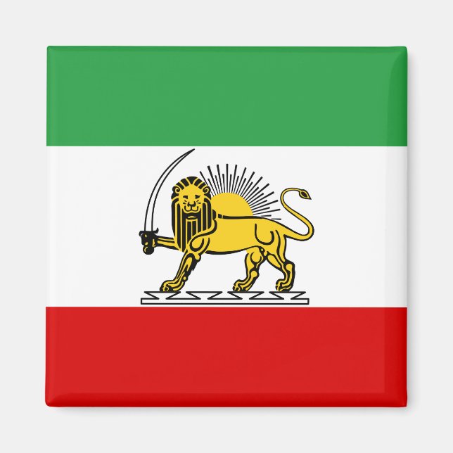 Aimant Drapeau de la monarchie constitutionnelle iranienn (Devant)