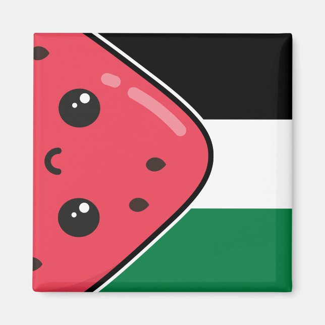 Aimant Drapeau de la Palestine mignonne avec Palestin san (Devant)