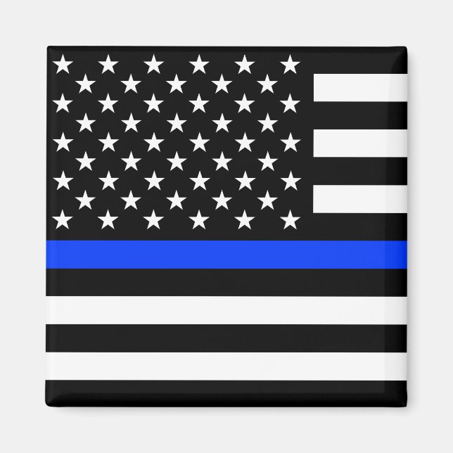 Aimant Drapeau de la police Thin Blue Line (Devant)