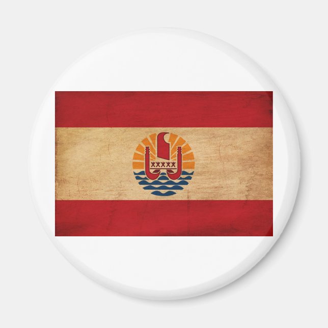 Aimant Drapeau de la Polynésie française (Devant)