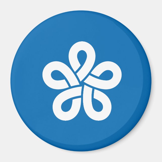 Aimant Drapeau de la préfecture de Fukuoka, Japon (Devant)