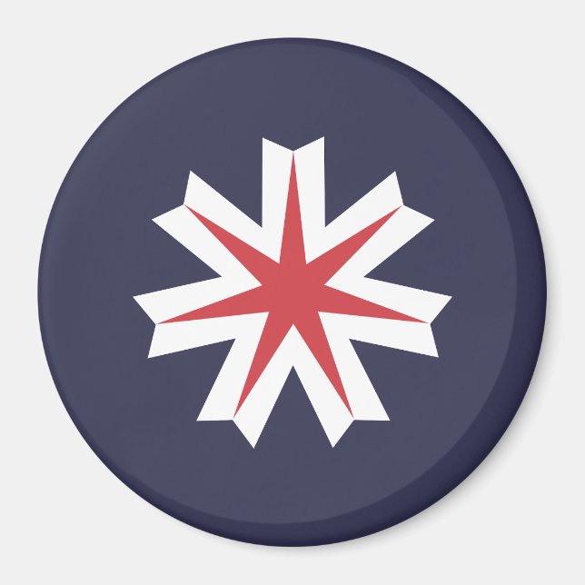 Aimant Drapeau de la préfecture d'Hokkaido, Japon (Devant)