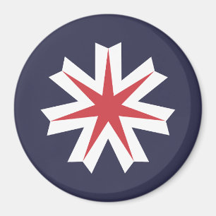 Aimant Drapeau de la préfecture d'Hokkaido, Japon