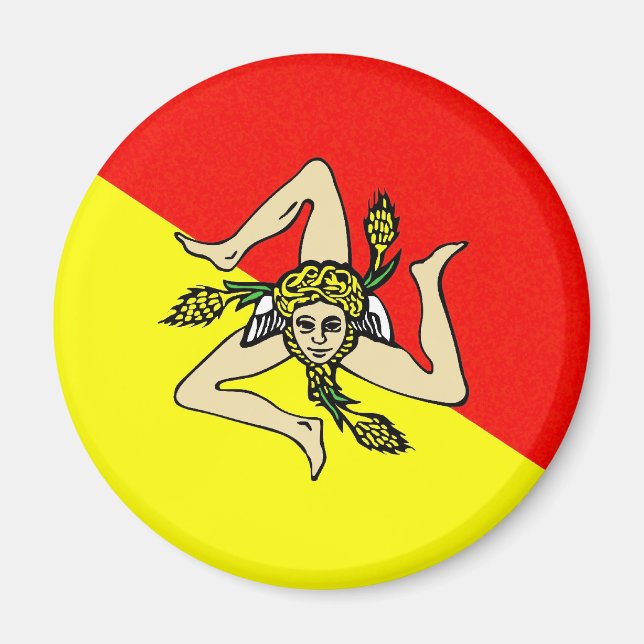 Aimant Drapeau de la région de Sicile Italie sicilia comt (Devant)