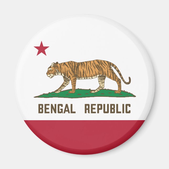 Aimant Drapeau de la République du Bengale de Tiger (Devant)