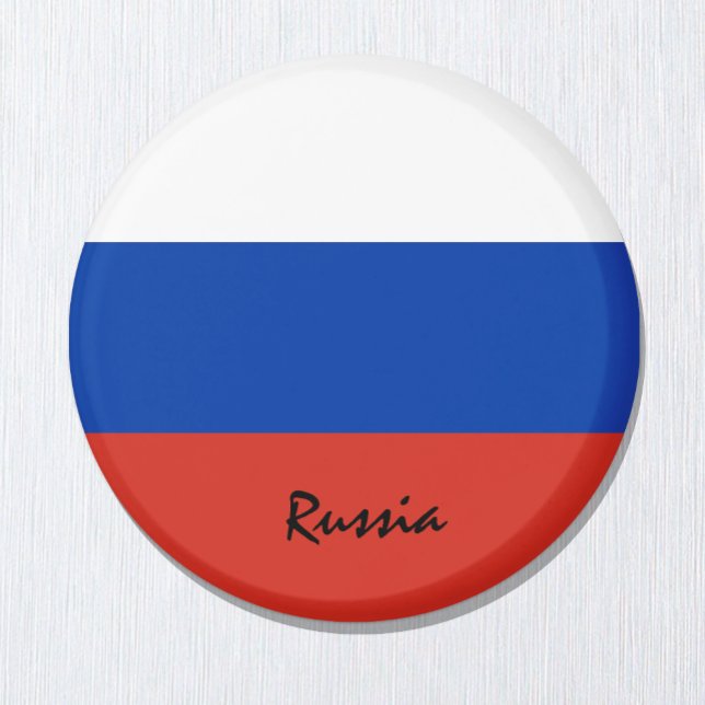 Aimant Drapeau de la Russie et Asie - Amateurs de voyages (Créateur téléchargé)