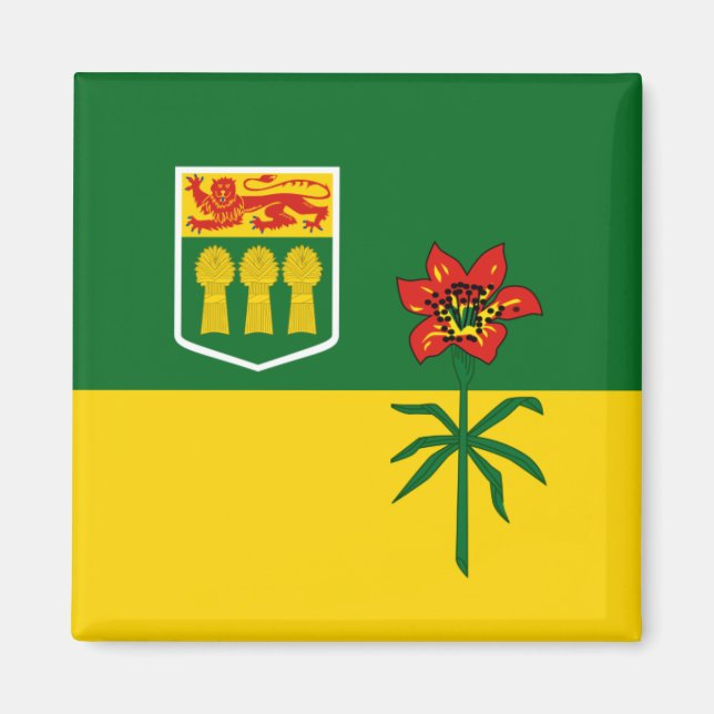 Aimant Drapeau de la Saskatchewan (CANADA) (Devant)