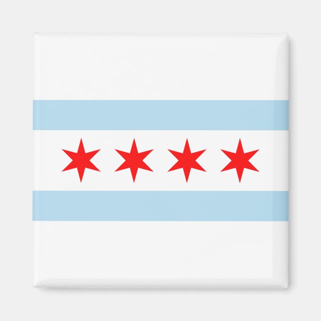 Aimant Drapeau de la ville de Chicago (Illinois) (Devant)