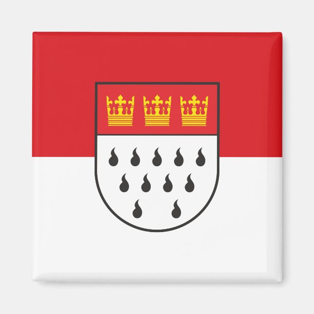 Aimant Drapeau de la ville de Koln symbole allemand Colog (Devant)