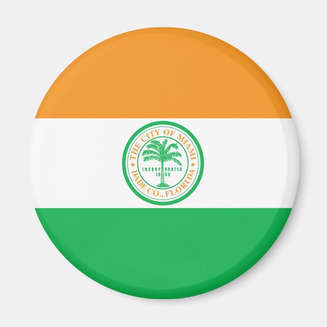 Aimant Drapeau de la ville de Miami (Floride) (Devant)