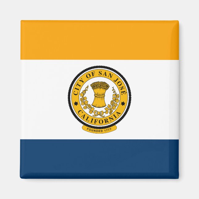 Aimant Drapeau de la ville de San José (Californie) (Devant)