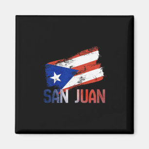 Aimant Drapeau de la ville de San Juan Porto Rico Vintage