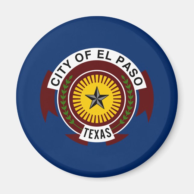 Aimant Drapeau de la ville d'El Paso (Texas) (Devant)