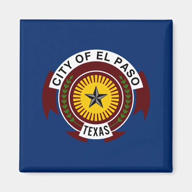 Aimant Drapeau de la ville d'El Paso (Texas) (Devant)