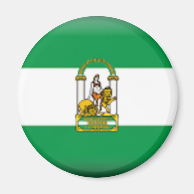 Aimant Drapeau de l'Andalousie - Espagne (Devant)