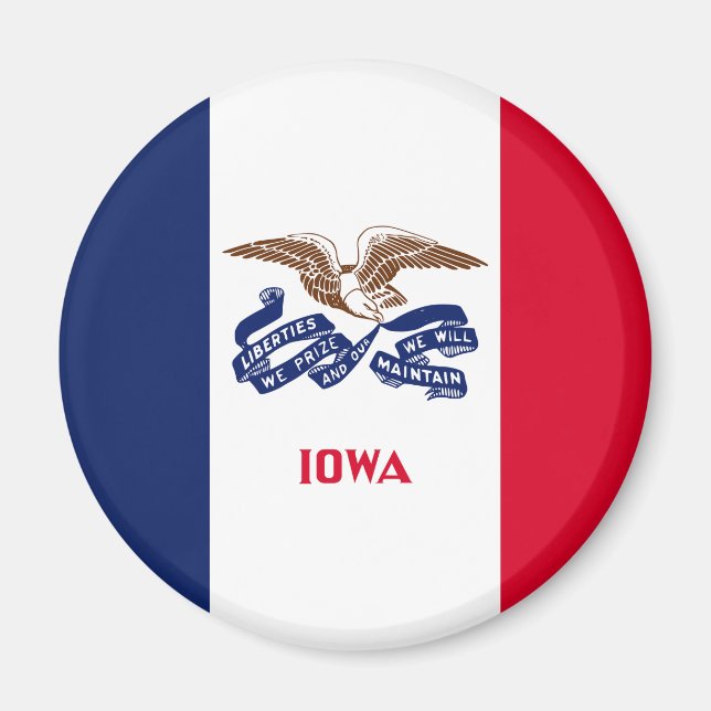Aimant Drapeau de l'État de l'Iowa (Devant)