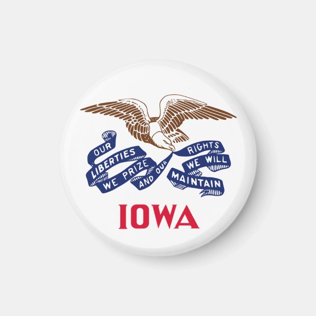 Aimant Drapeau de l'État de l'Iowa (Devant)
