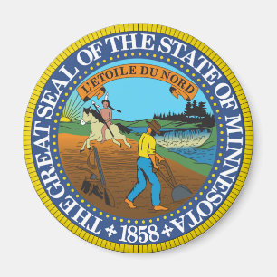 Aimant drapeau de l'état de Minnesota sceau de la républi