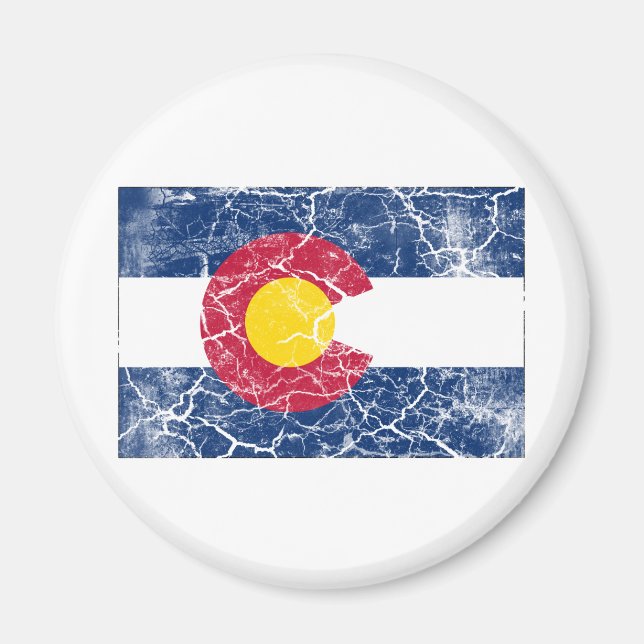 Aimant Drapeau de l'État du Colorado Vintage (Devant)