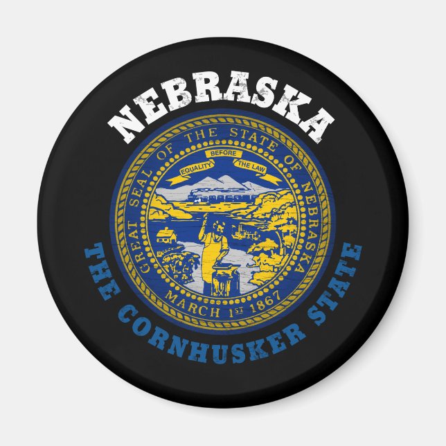 Aimant Drapeau de l'État du CORNHUSKER du NEBRASKA (Devant)