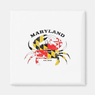 Aimant Drapeau de l'État du Maryland Crabe Fierté Annapol
