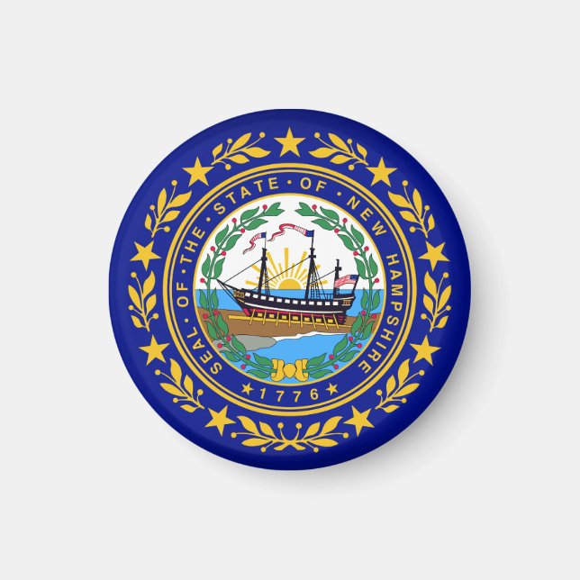 Aimant drapeau de l'État du New Hampshire (Devant)