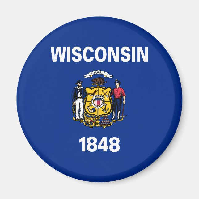 Aimant Drapeau de l'État du Wisconsin (Devant)