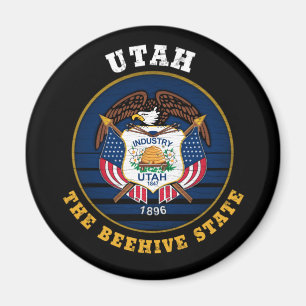 AIMANT DRAPEAU DE L'ÉTAT D'UTAH BEEHIVE